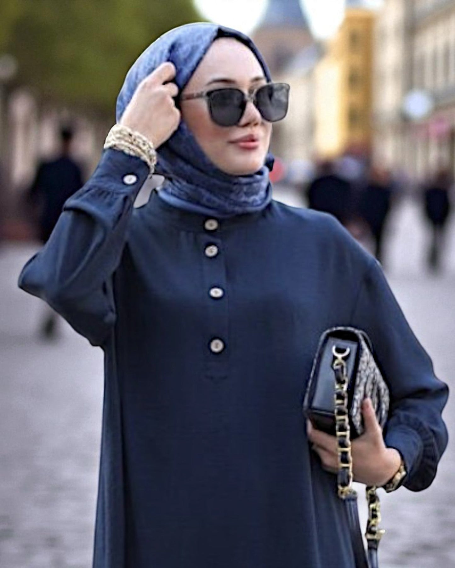 Co-ord Abaya Set for Women Ð Firdaus Fabric with Wide Palazzo & Tunic