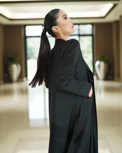 Blazer-Inspired Trendy Abaya in Flowing Firdaus Fabric