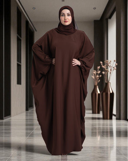 Free Size Kaftan Burqa in Firdaus Fabric with Elasticated Cuff Sleeves