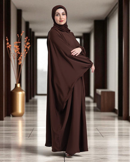 Free Size Kaftan Burqa in Firdaus Fabric with Elasticated Cuff Sleeves