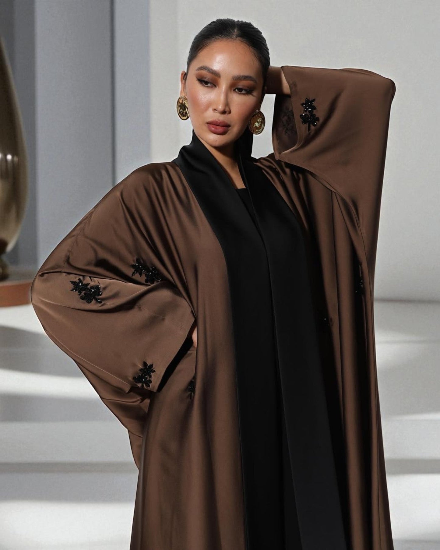 Buy Designer Abaya with Handwork | 3 Piece Premium Kaftan Set