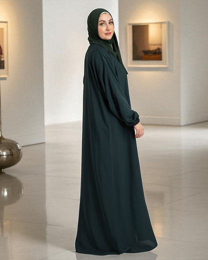 Front Open Firdaus Fabric Abaya Set with Sleeveless Inner – Stylish Burqa Online