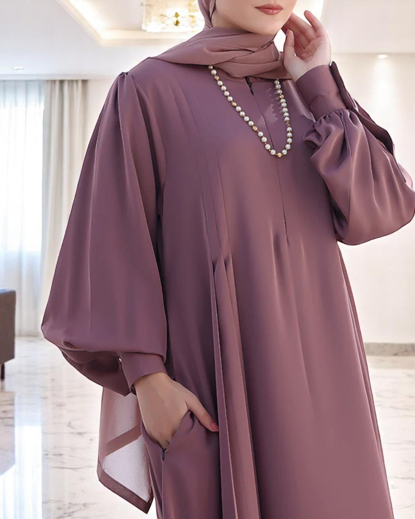 Absolute Designer Abaya with Umbrella Flare Bottom and Balloon Sleeves