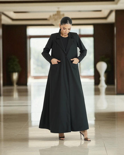 Blazer-Inspired Trendy Abaya in Flowing Firdaus Fabric