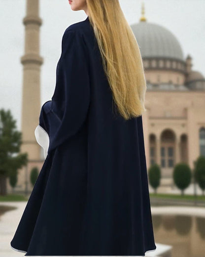 Two-Tone Firdaus Three-Piece Abaya Set with Inner & Hijab