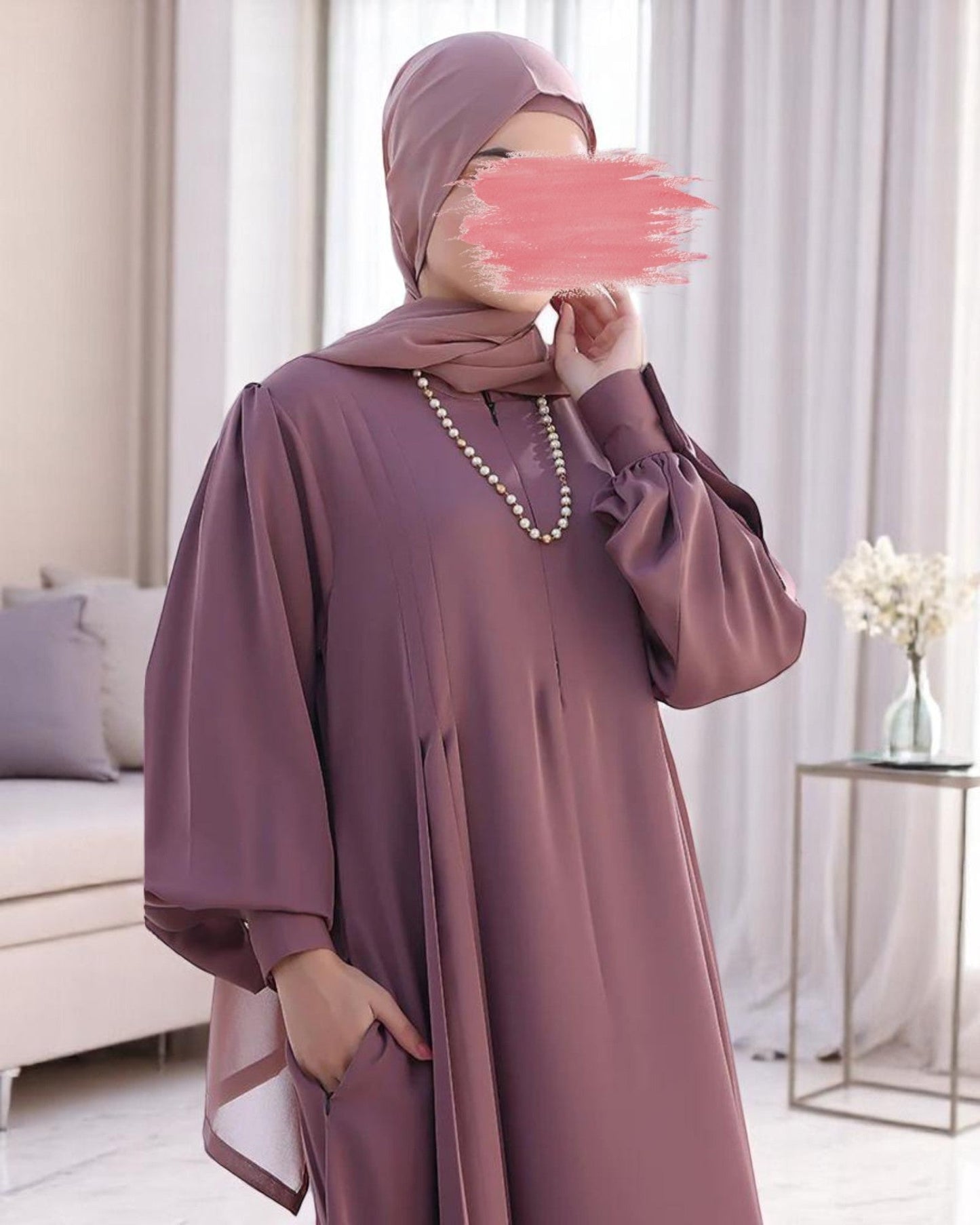 Absolute Designer Abaya with Umbrella Flare Bottom and Balloon Sleeves