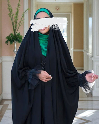 Irani Chadar with Designer Lace & Net Cuff Detailing Ð Firdaus Fabric