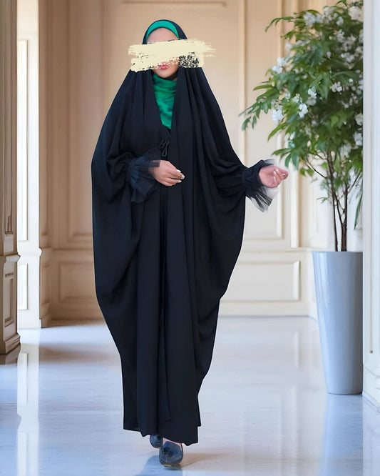 Irani Chadar with Designer Lace & Net Cuff Detailing Ð Firdaus Fabric