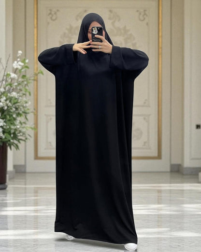 Oversized Firdaus Abaya with Extra Shoulder and Hijab Stole