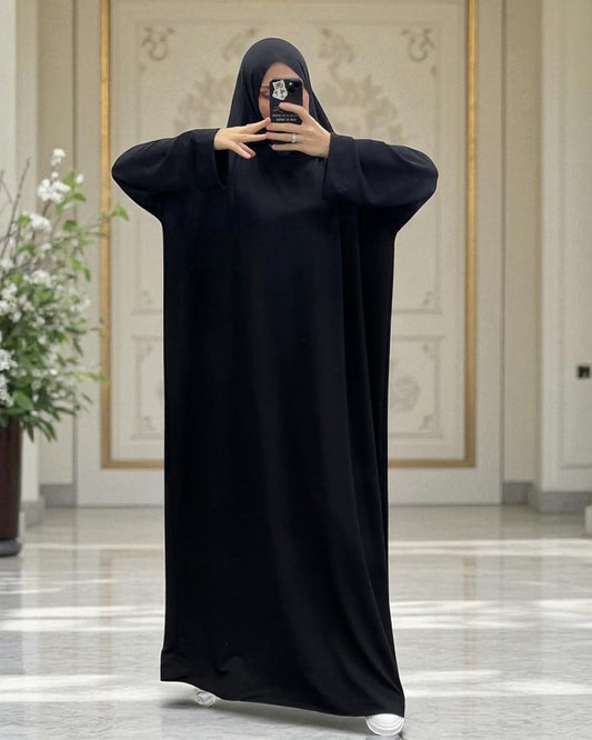 Oversized Firdaus Abaya with Extra Shoulder and Hijab Stole