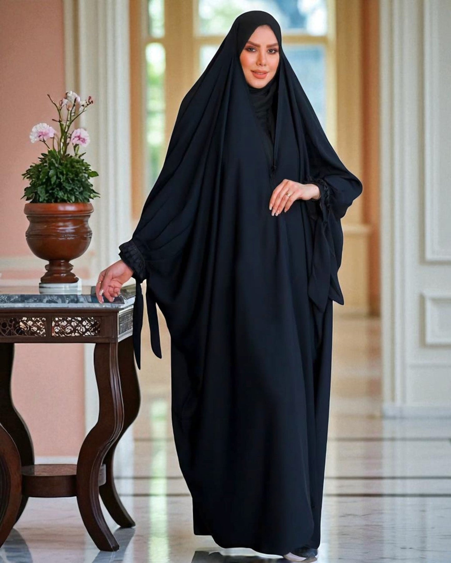 Firdaus Fabric Irani Chadar with Ribbon Cuff Detailing