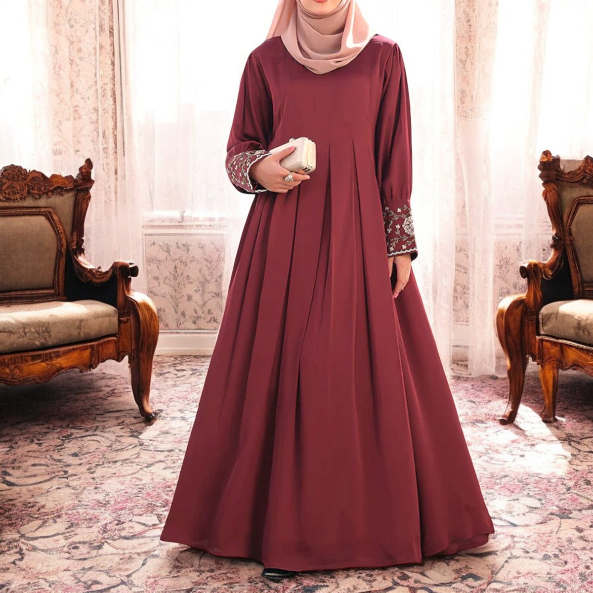 Designer Umbrella Flare Abaya with Handwork Embellishments
