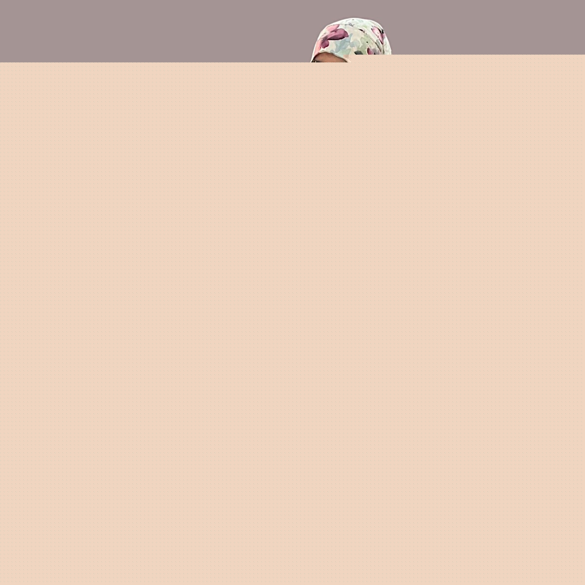 Printed Khimar-Long Prayer Hijab With Attached Mouth-Piece